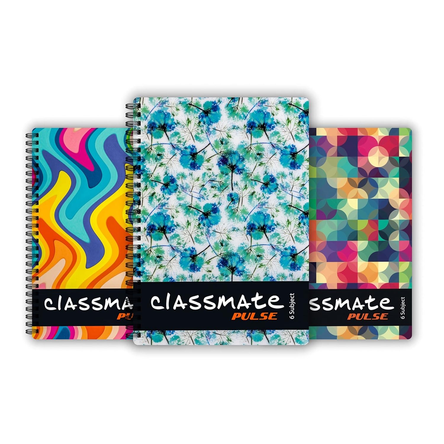 Classmate Pulse Notebook - 300 Pages | Single Line | 26.7cm x 20.3cm | Wiro Binding | Multicolor | Pack of 3 Notebooks | Ruled Notebook for Students