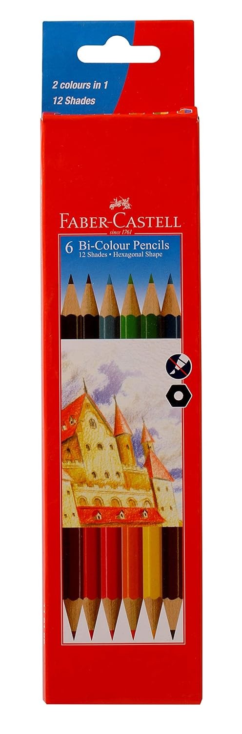 Faber-Castell Bi-Color Pencil Set - Pack of 6 (Assorted)
