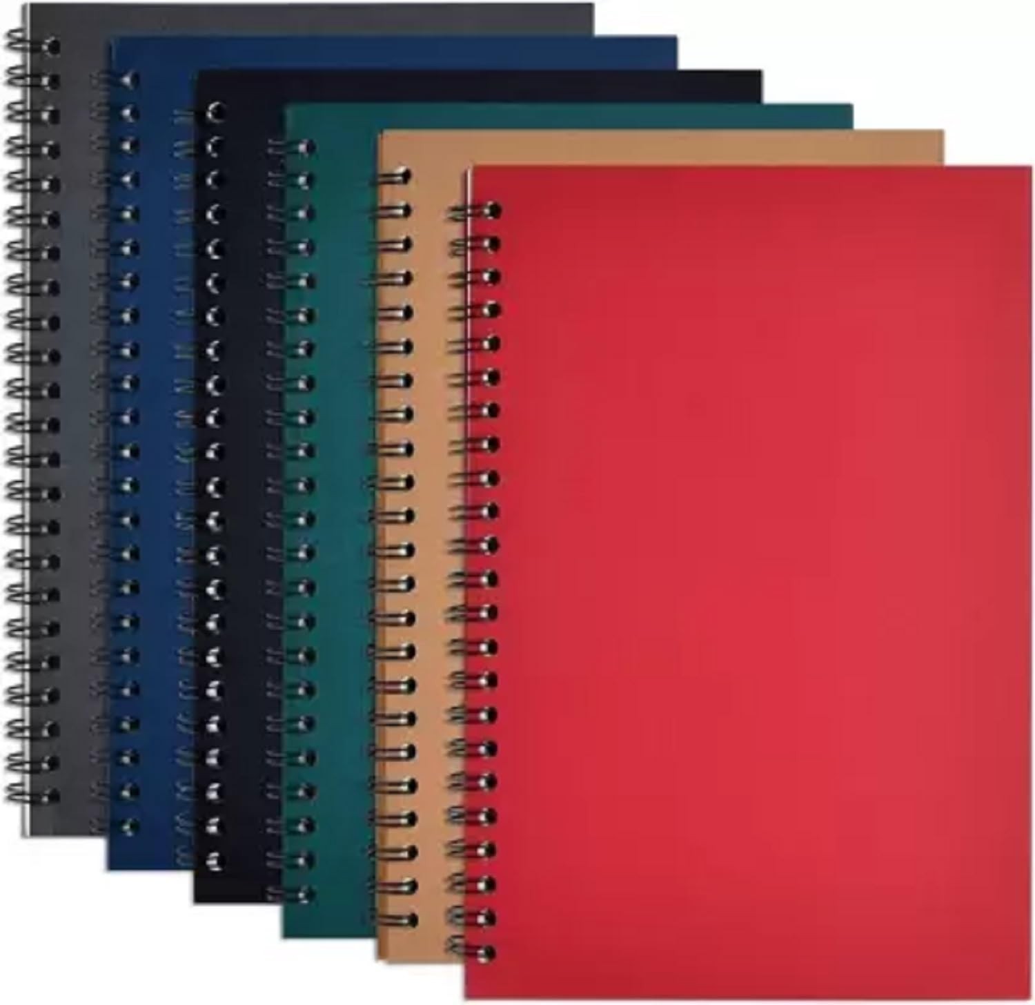 Aaryanika Pack of 2 A5 Size unruled Spiral Binding Notebook 160 Pages with 70 gsm Paper Wirebound Journal/Diary/meeting conference pad for School/Office (A5 multicolour Size- 14x21cm)