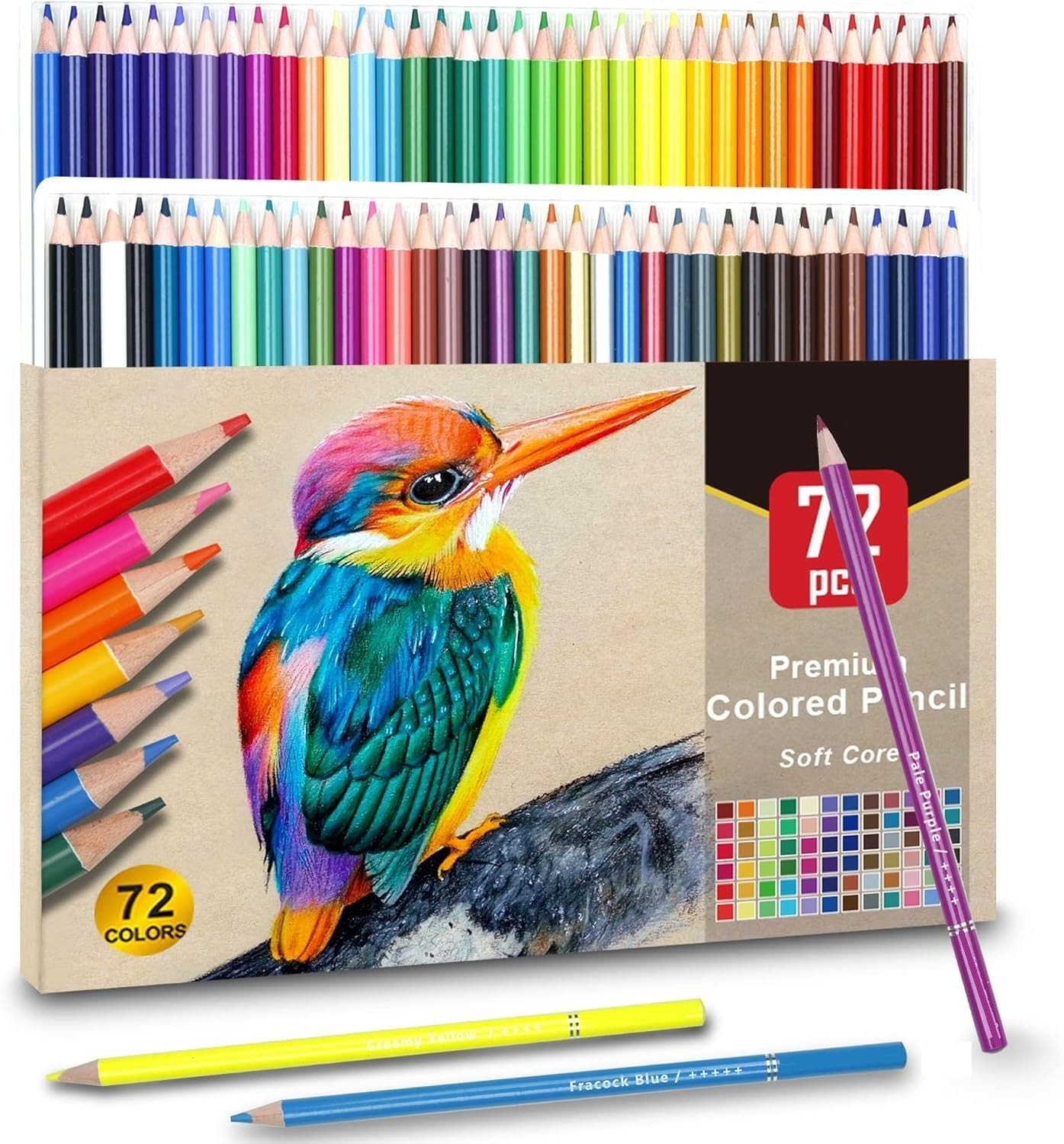 Wynhard Colour Pencil Set Pencil Colours 72Pcs Color Pencil Set for Artists Drawing Colour Pencils Coloured Pencils Pencil Color Set Colored Pencils Colouring Pencils for Shading Sketching Adults Kids