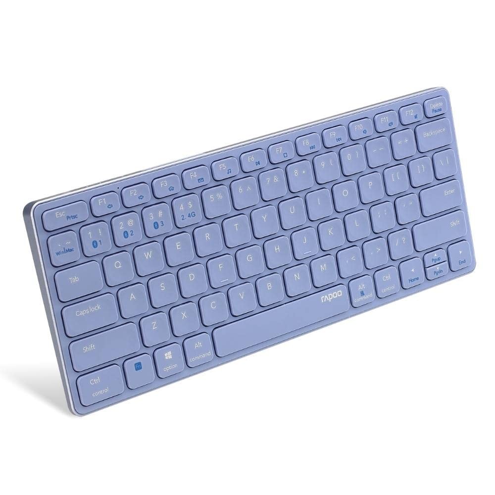 RAPOO E9050 C-Type Rechargeable Bluetooth Wireless Multi-Device (4 Devices) Keyboard for Windows/iOS/Android,Tablet/Smartphone - 3 Years Warranty Purple