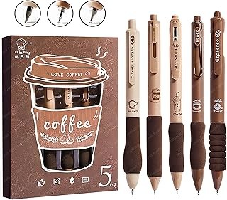 FunBlast Gel Pens for Writing, 5 Pcs Gel Pen with Comfortable and soft Grip for Smooth Writing, Kawaii Pens, Stationery