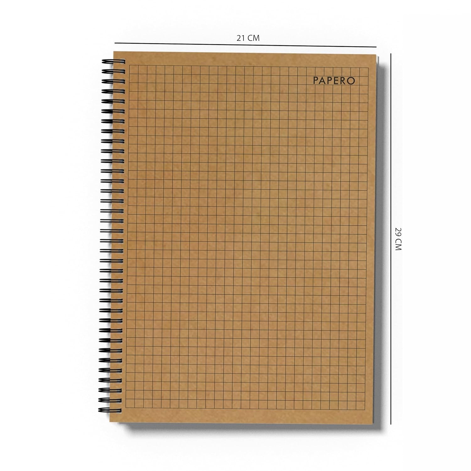 Click to see full view PaperO Professional A4 Square Grid Notebook | 5MM Square Graph Design | A4 Size (8.5 x 11 inches) | Ideal for Architects & Designers | Kraft Cover | 100 Pages | Plain Square