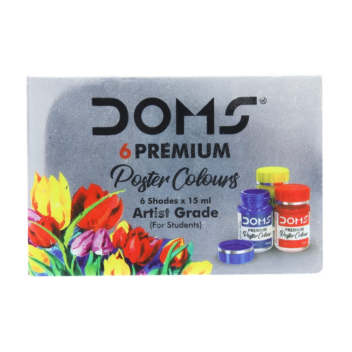 DOMS Premium Poster Colours 6 Shades 15 ML (with 1 Agitator)