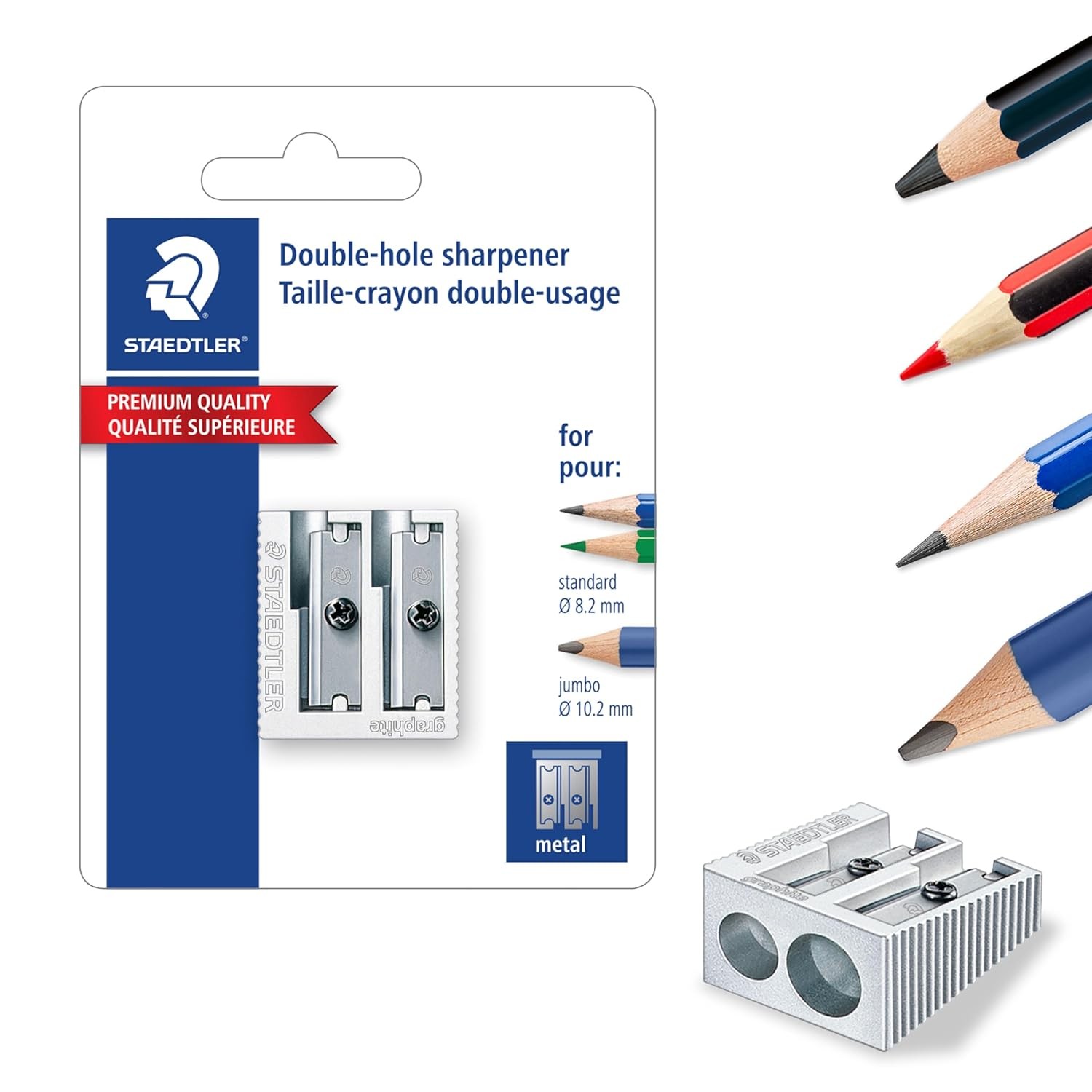 Staedtler 510 20BK Double Hole Metal Sharpener for Pencil and Colored Pencil (1-Each)