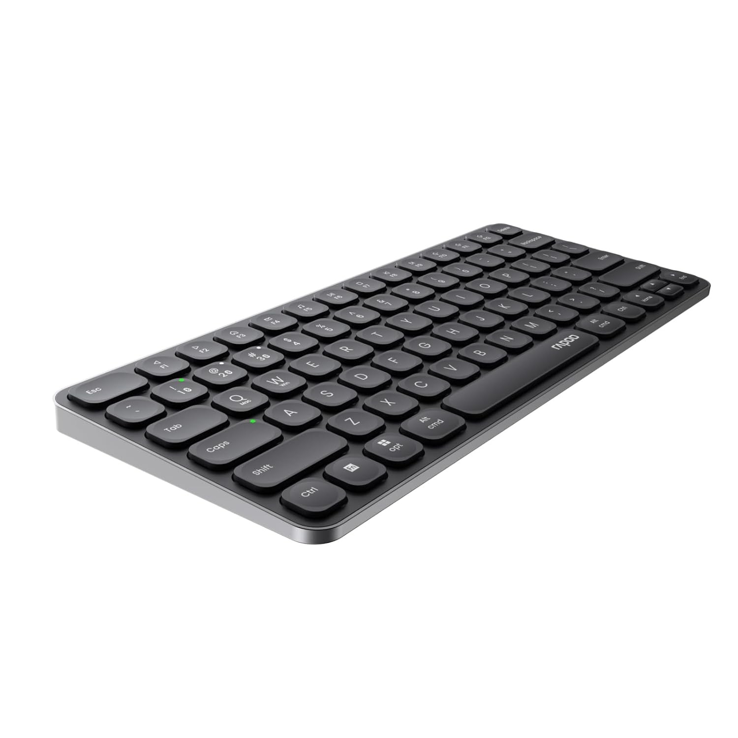 Rapoo E9050L Bluetooth Wireless Multi-Device Keyboard(4 Devices), Rechargeable, Led Indicators, Ultra-Thin, Ergonomic, Compatible with Windows, iOS, Android, Tab, Smartphones -Grey 3-Year Warranty