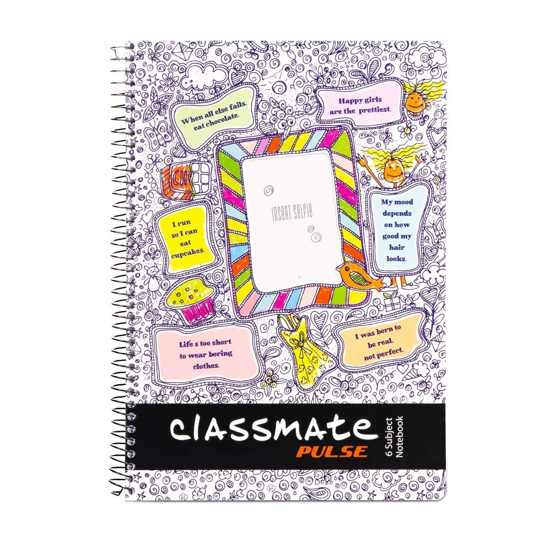 Classmate Pulse 6 Subject Notebook - 302 Pages | Single Line | Spiral Bound Notebook | Soft Cover