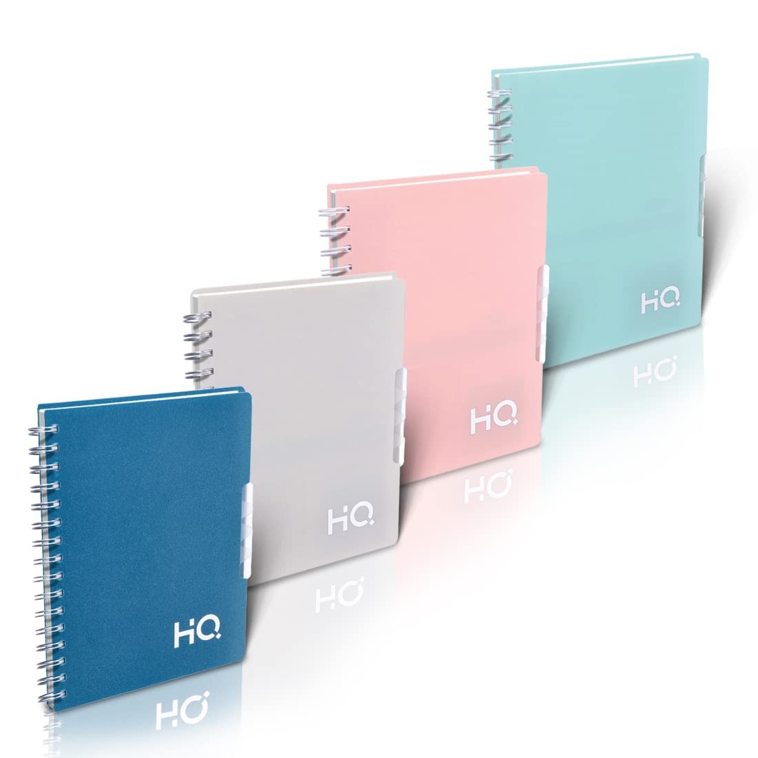 Navneet HQ | Five Subject Spiral Wiro Notebook | A5 Size (14.8cm x 21cm) | Single Line | 300 Pages | Salmon Pink