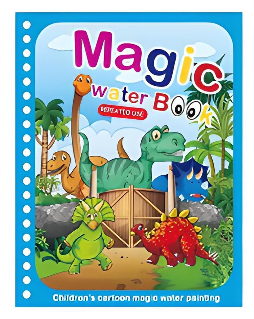 GLUN® Water Magic Book, Magic Doodle Pen, Coloring Doodle Drawing Board Games for Kids, Educational Toy for Growing Kids (Theme 8)